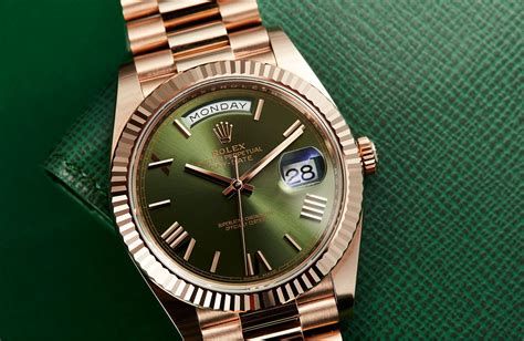 rolex day date 40 green dial review|rolex day date 40mm.